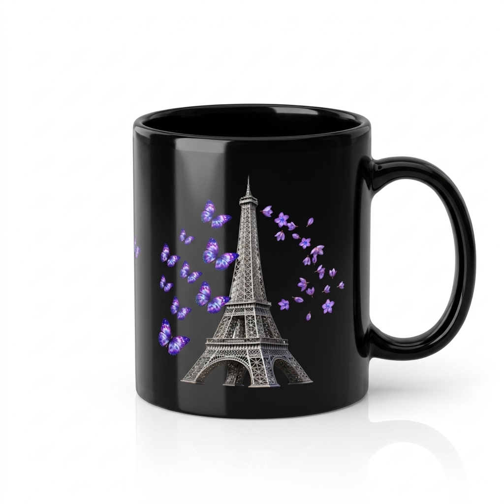tsgabrielle® • Paris - Der Eiffelturm • Glänzende Tasse • Schwarz • Keramik • 2 Größen - Black - View 31