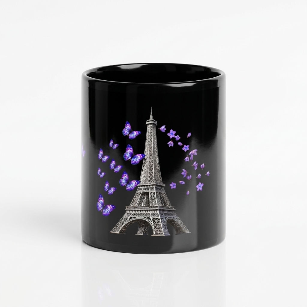 tsgabrielle® • Paris - Der Eiffelturm • Glänzende Tasse • Schwarz • Keramik • 2 Größen - Black - View 6