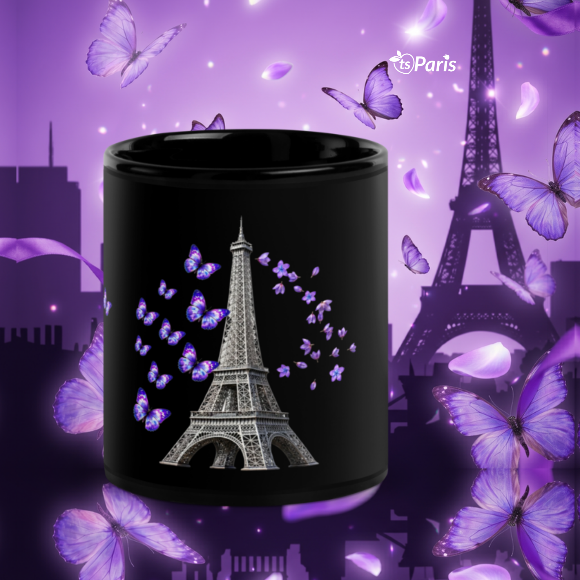 tsgabrielle® • Paris - Der Eiffelturm • Glänzende Tasse • Schwarz • Keramik • 2 Größen - Black - View 23