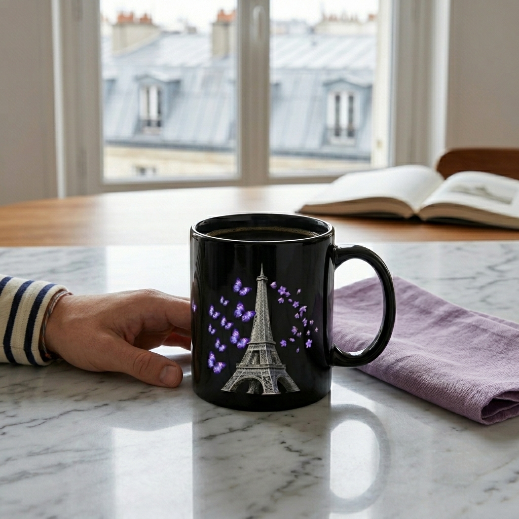 tsgabrielle® • Paris - Der Eiffelturm • Glänzende Tasse • Schwarz • Keramik • 2 Größen - Black - View 22