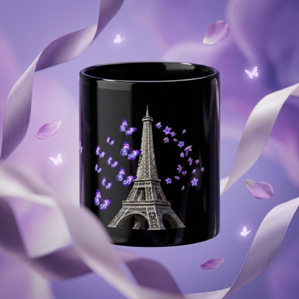 tsgabrielle® • Paris - Der Eiffelturm • Glänzende Tasse • Schwarz • Keramik • 2 Größen - View 7