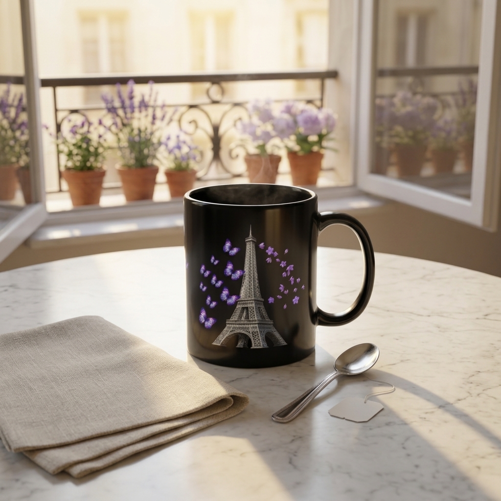 tsgabrielle® • Paris - Der Eiffelturm • Glänzende Tasse • Schwarz • Keramik • 2 Größen - View 11