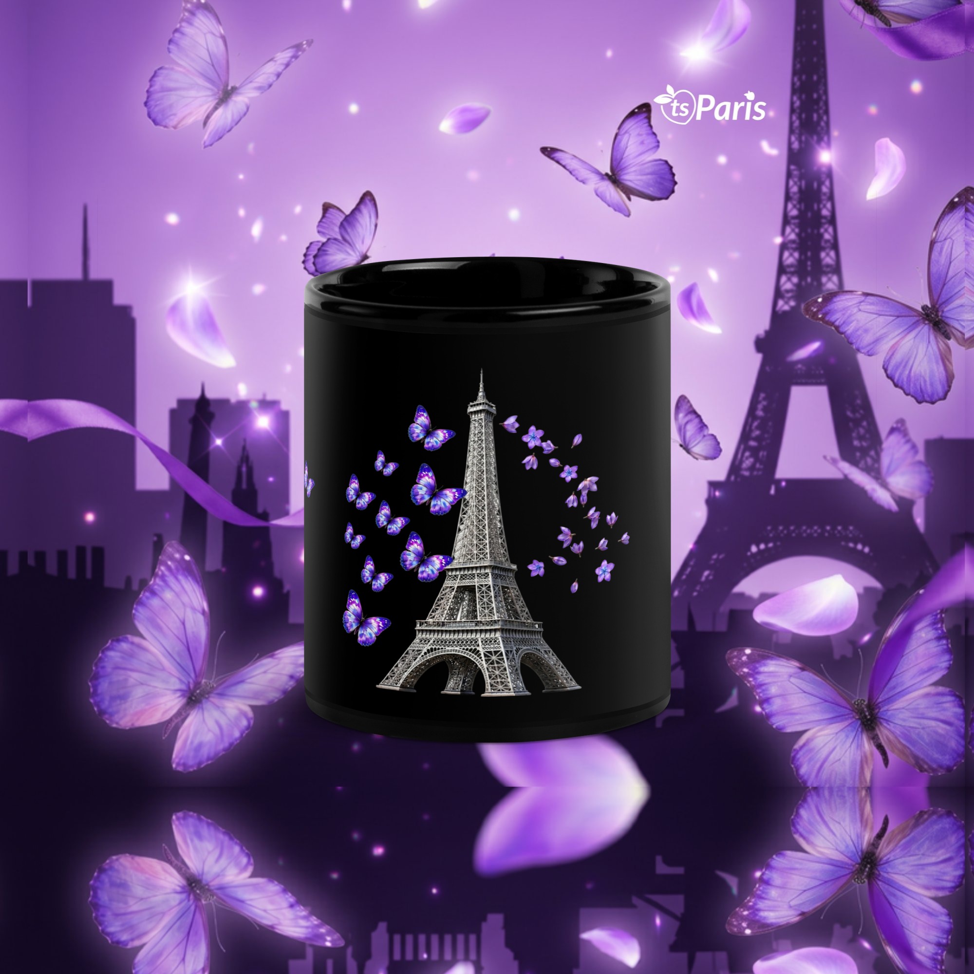 tsgabrielle® • Paris - Der Eiffelturm • Glänzende Tasse • Schwarz • Keramik • 2 Größen - Black - View 33