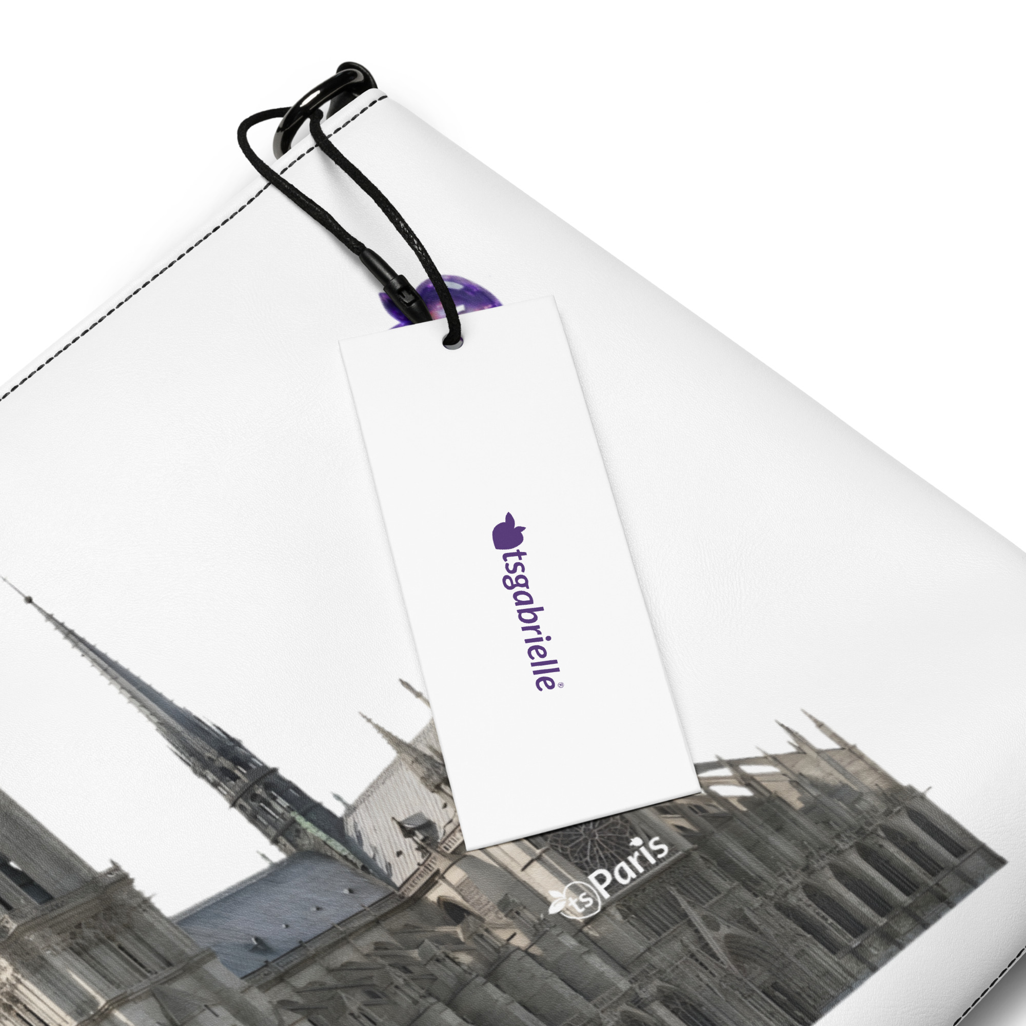tsgabrielle® • Paris - Cathédrale Notre-Dame • Sac bandoulière • Blanc • 28 × 20 cm - View 6