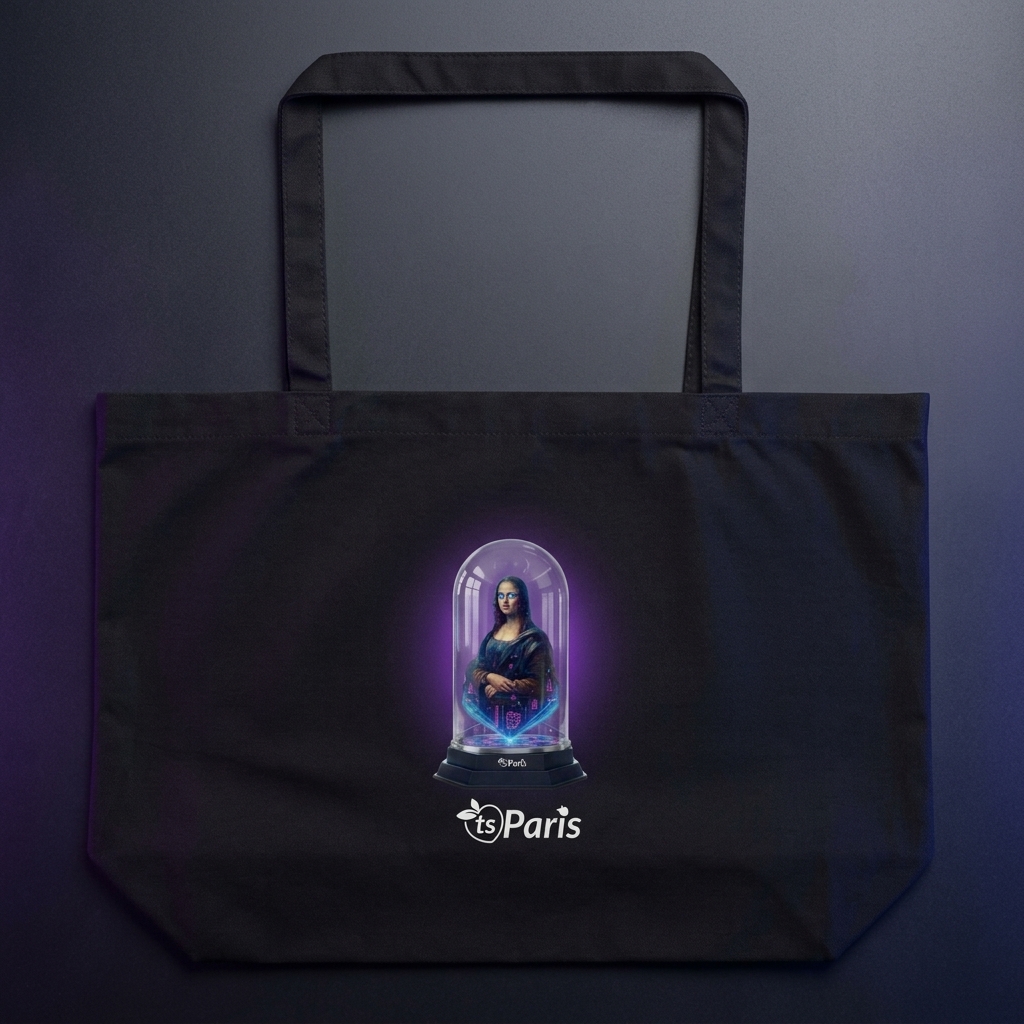 tsgabrielle® • Paris - Da Vinci • Grand Sac Fourreau • Noir • Coton Bio - View 10
