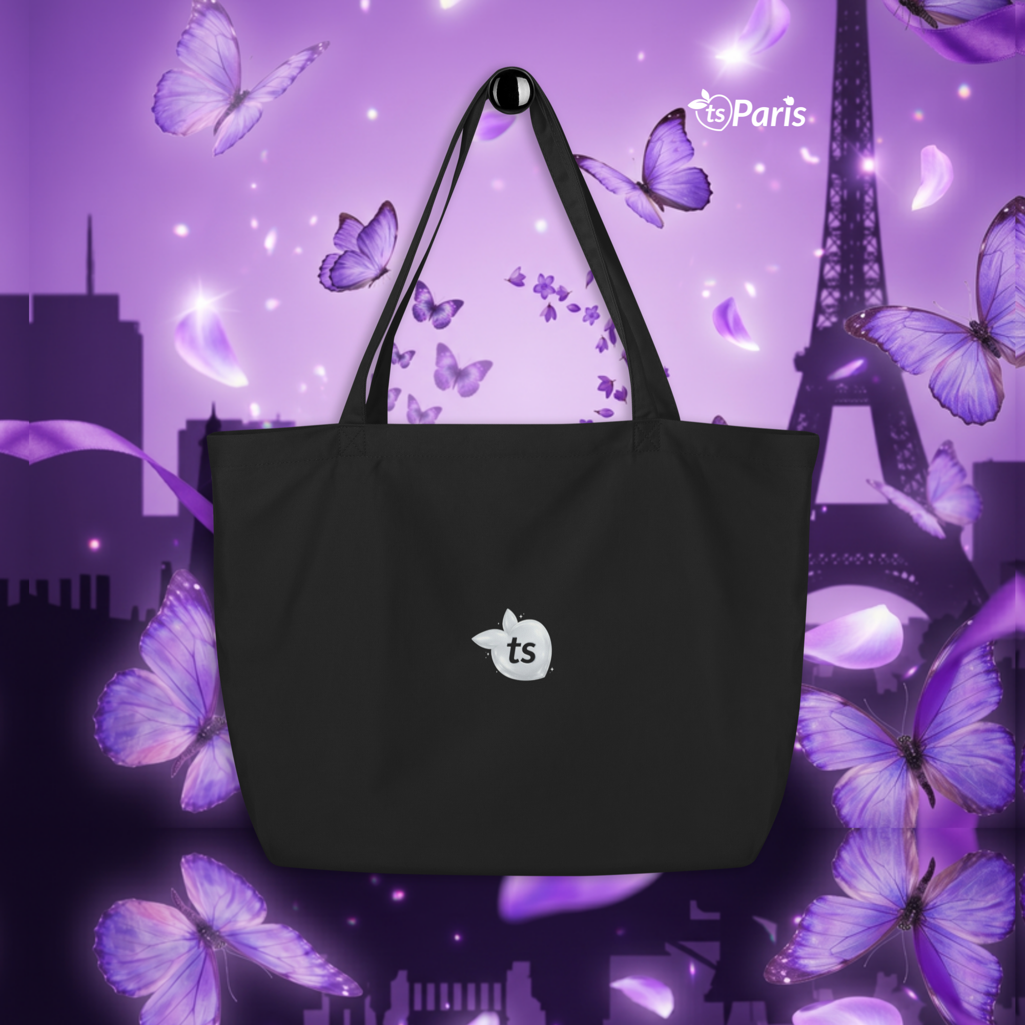 tsgabrielle® • Paris - Da Vinci • Grand Sac Fourreau • Noir • Coton Bio - View 13