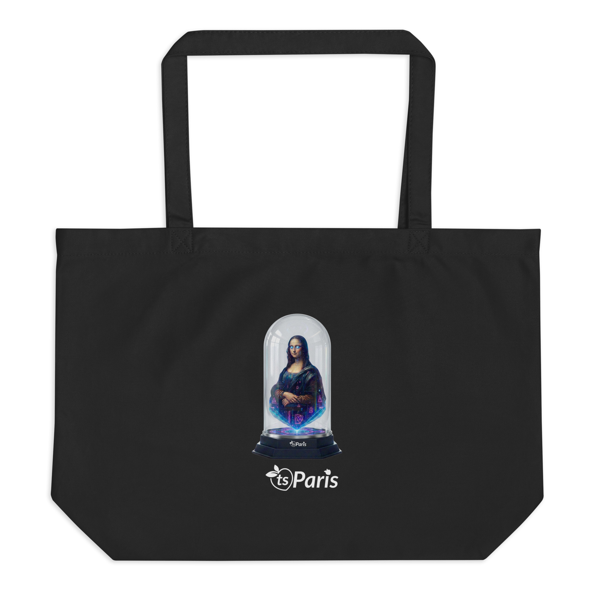 tsgabrielle® • Paris - Da Vinci • Große Einkaufstasche • Schwarz • Bio-Baumwolle