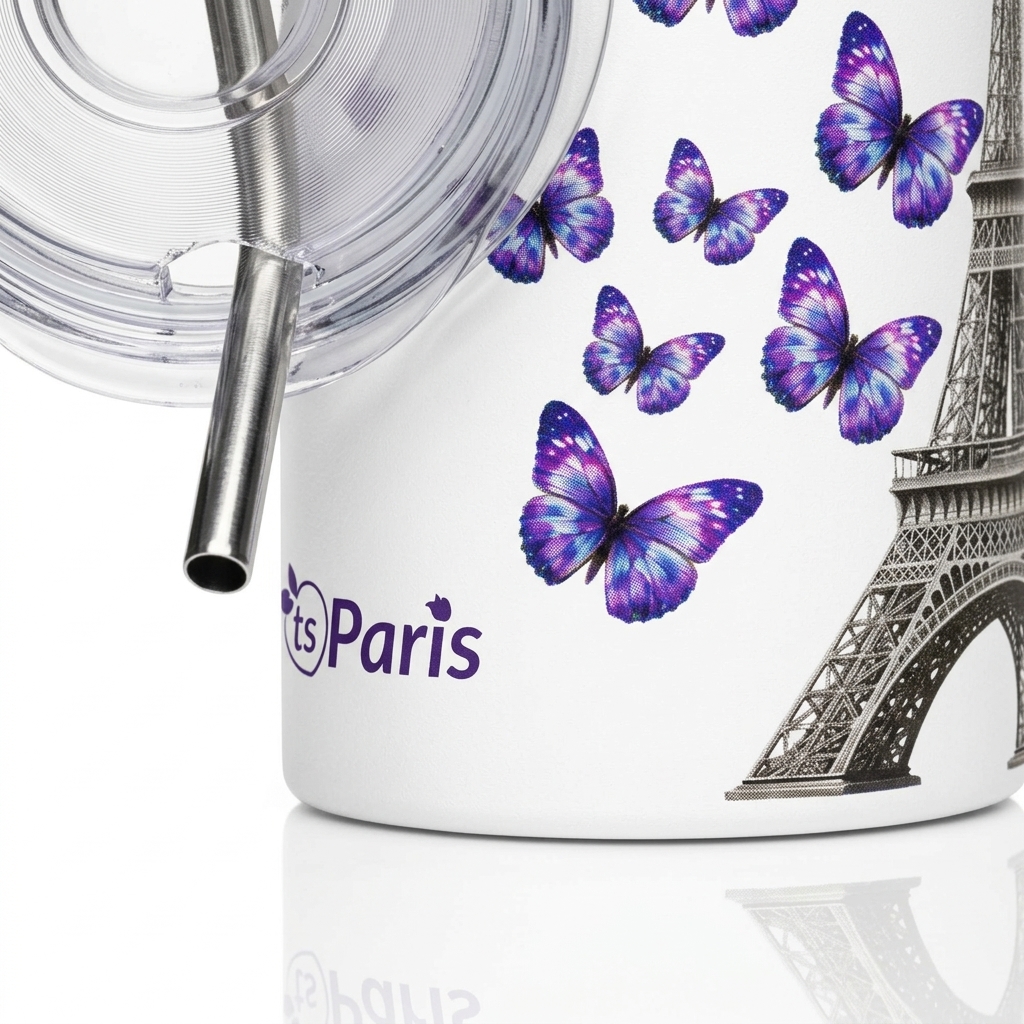 tsgabrielle® • Wohnen & Dekoration • Paris – La Tour Eiffel • Trinkbecher • Edelstahl • Weiß • 20 oz - White - View 6