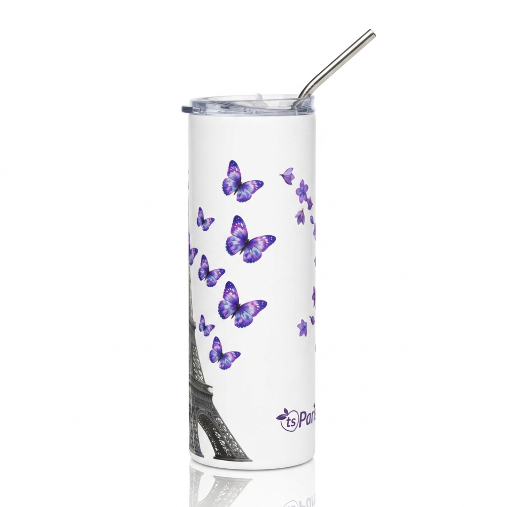 tsgabrielle® • Wohnen & Dekoration • Paris – La Tour Eiffel • Trinkbecher • Edelstahl • Weiß • 20 oz - White - View 7