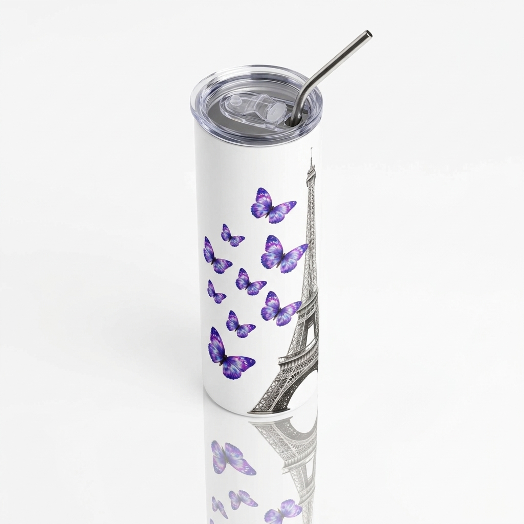 tsgabrielle® • Wohnen & Dekoration • Paris – La Tour Eiffel • Trinkbecher • Edelstahl • Weiß • 20 oz - White - View 8