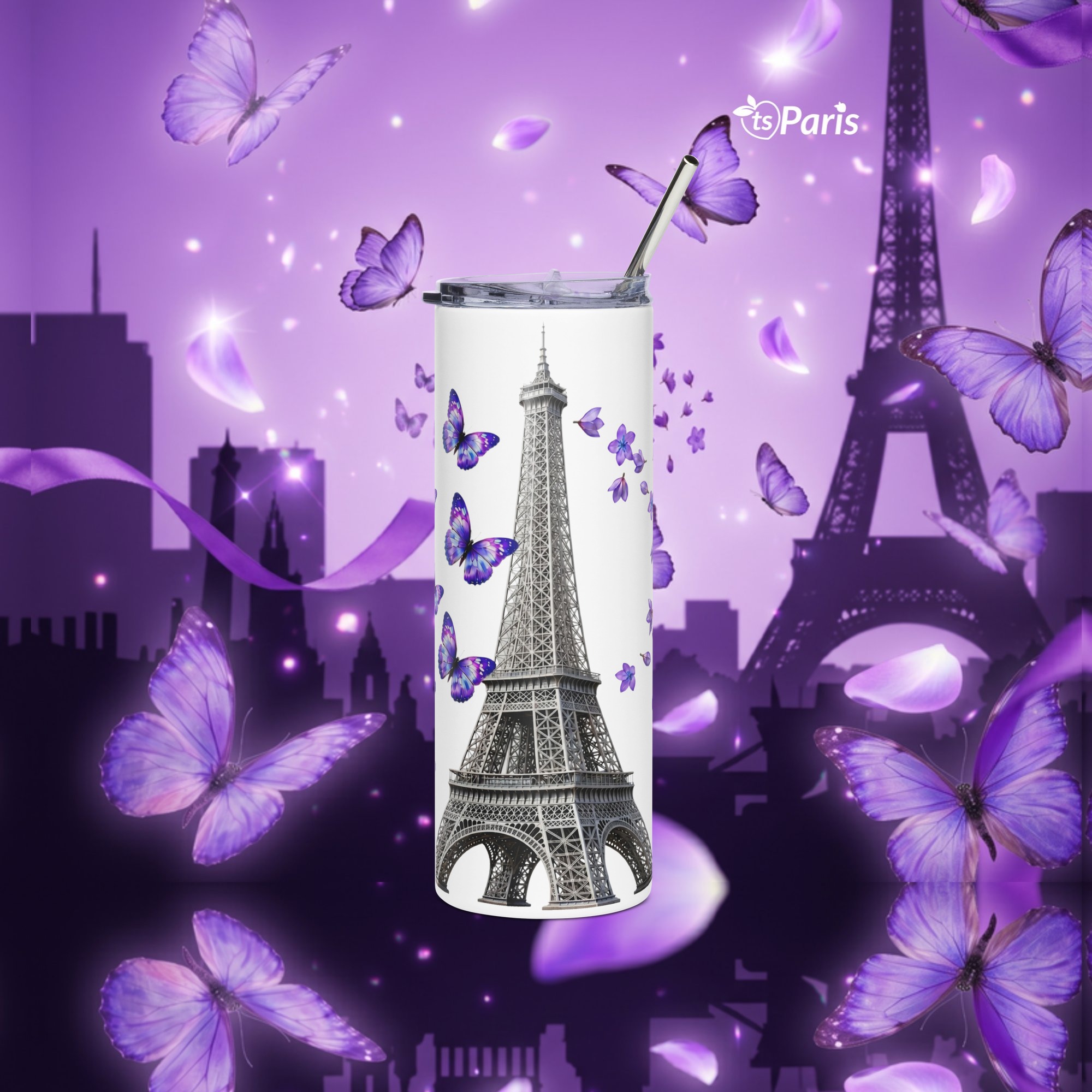 tsgabrielle® • Wohnen & Dekoration • Paris – La Tour Eiffel • Trinkbecher • Edelstahl • Weiß • 20 oz - White - View 11