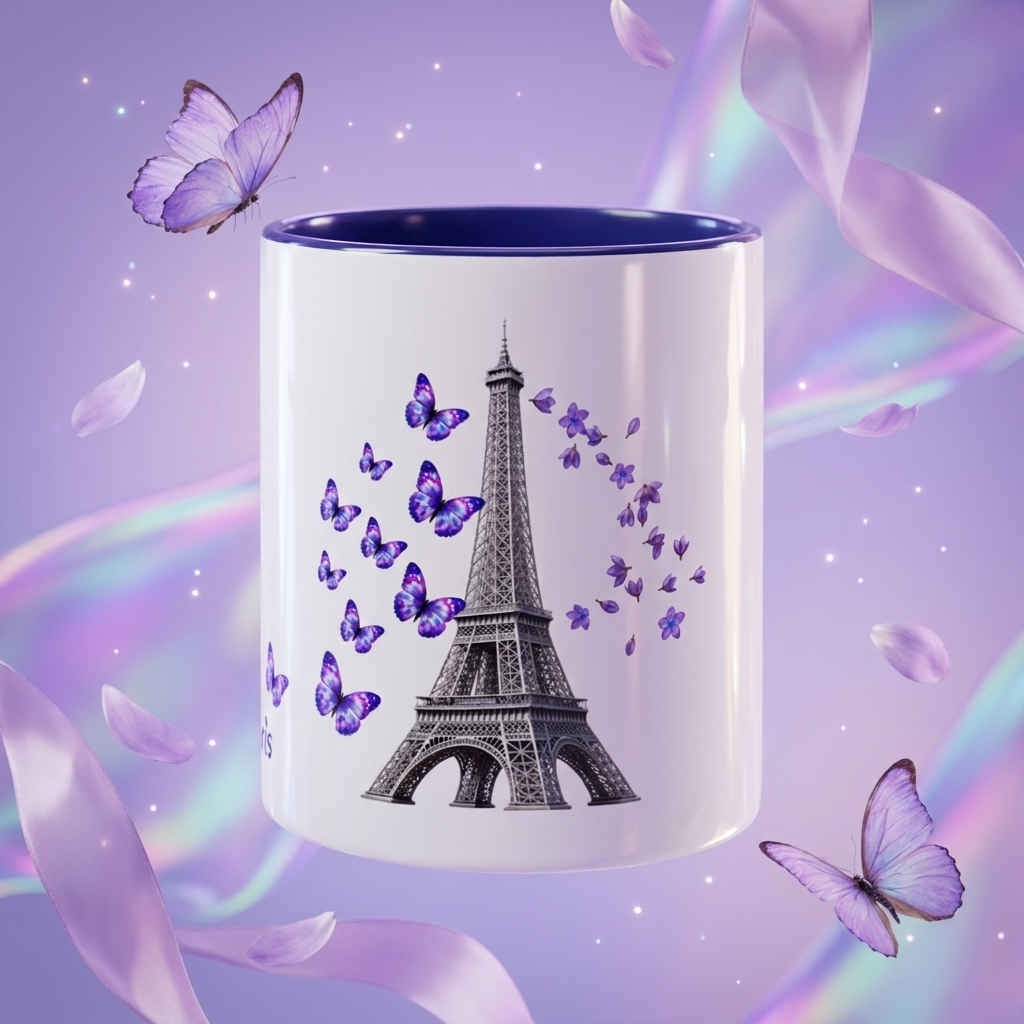 tsgabrielle® • Paris - La Tour Eiffel • Mug à l'intérieur coloré • Céramique • 33 cl - View 6