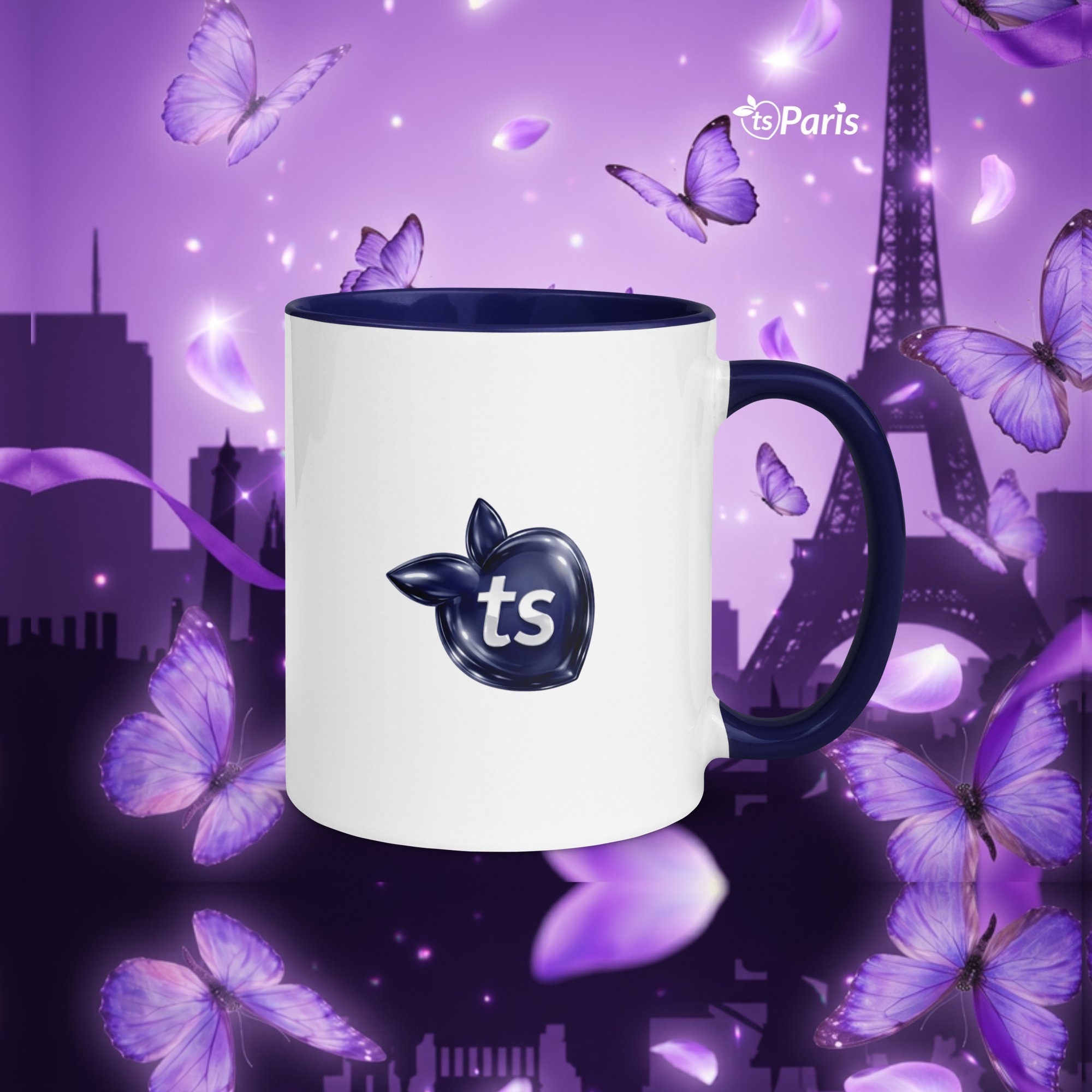 tsgabrielle® • Paris - La Tour Eiffel • Mug à l'intérieur coloré • Céramique • 33 cl - Dark Blue - View 11