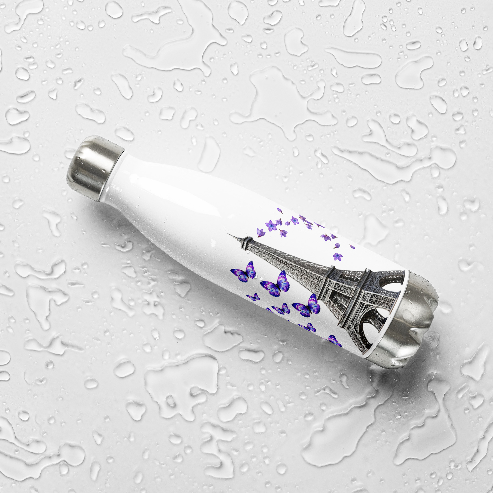 tsgabrielle® • Paris - La Tour Eiffel • Gourde • Blanc • Acier inoxydable • 50 cl - View 9
