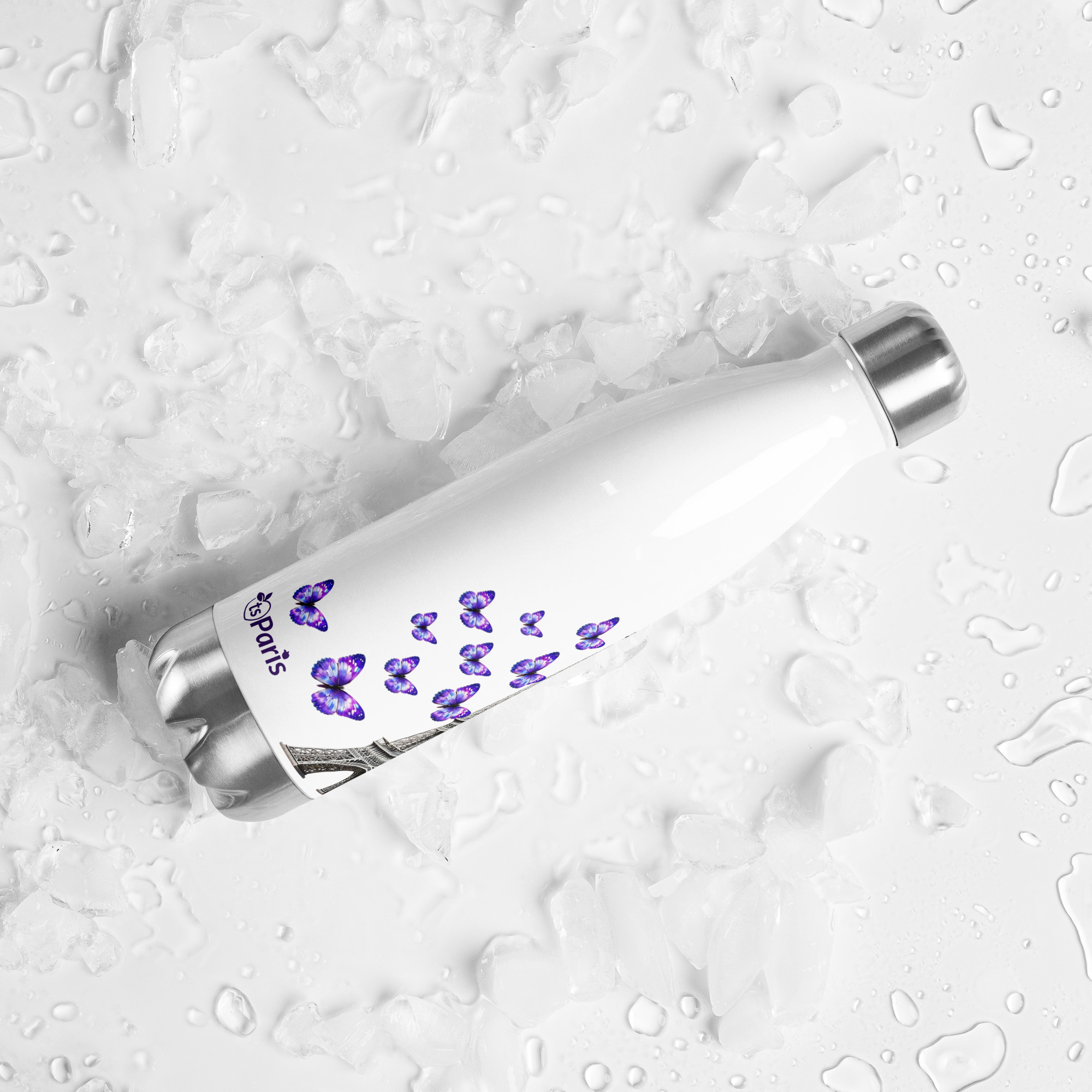 tsgabrielle® • Paris - La Tour Eiffel • Gourde • Blanc • Acier inoxydable • 50 cl - View 12