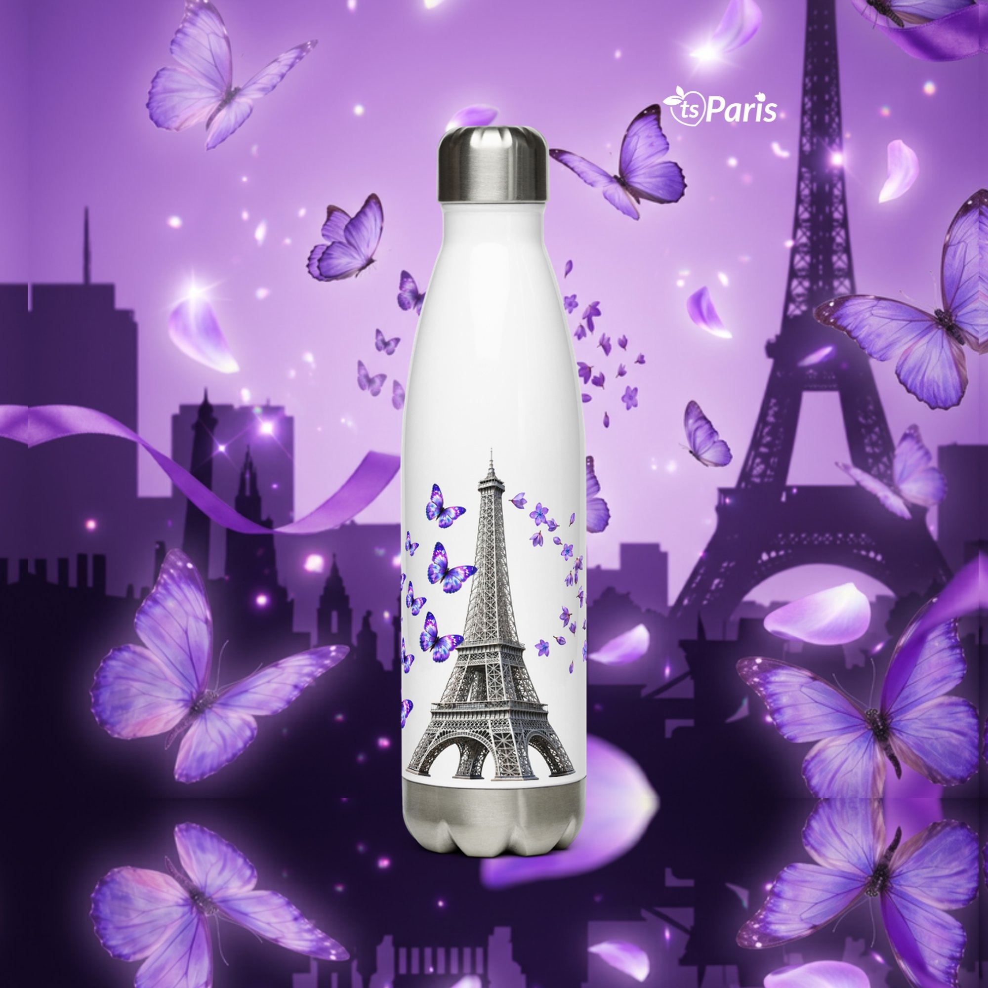 tsgabrielle® • Paris - La Tour Eiffel • Gourde • Blanc • Acier inoxydable • 50 cl - White - View 15