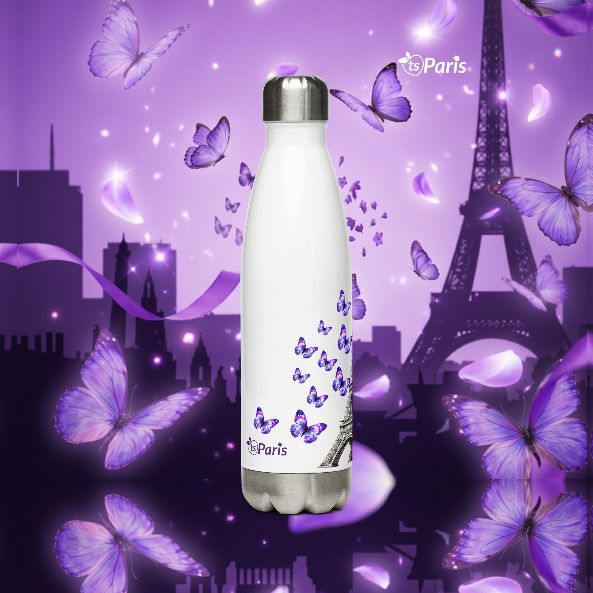tsgabrielle® • Paris - La Tour Eiffel • Gourde • Blanc • Acier inoxydable • 50 cl - White - View 16