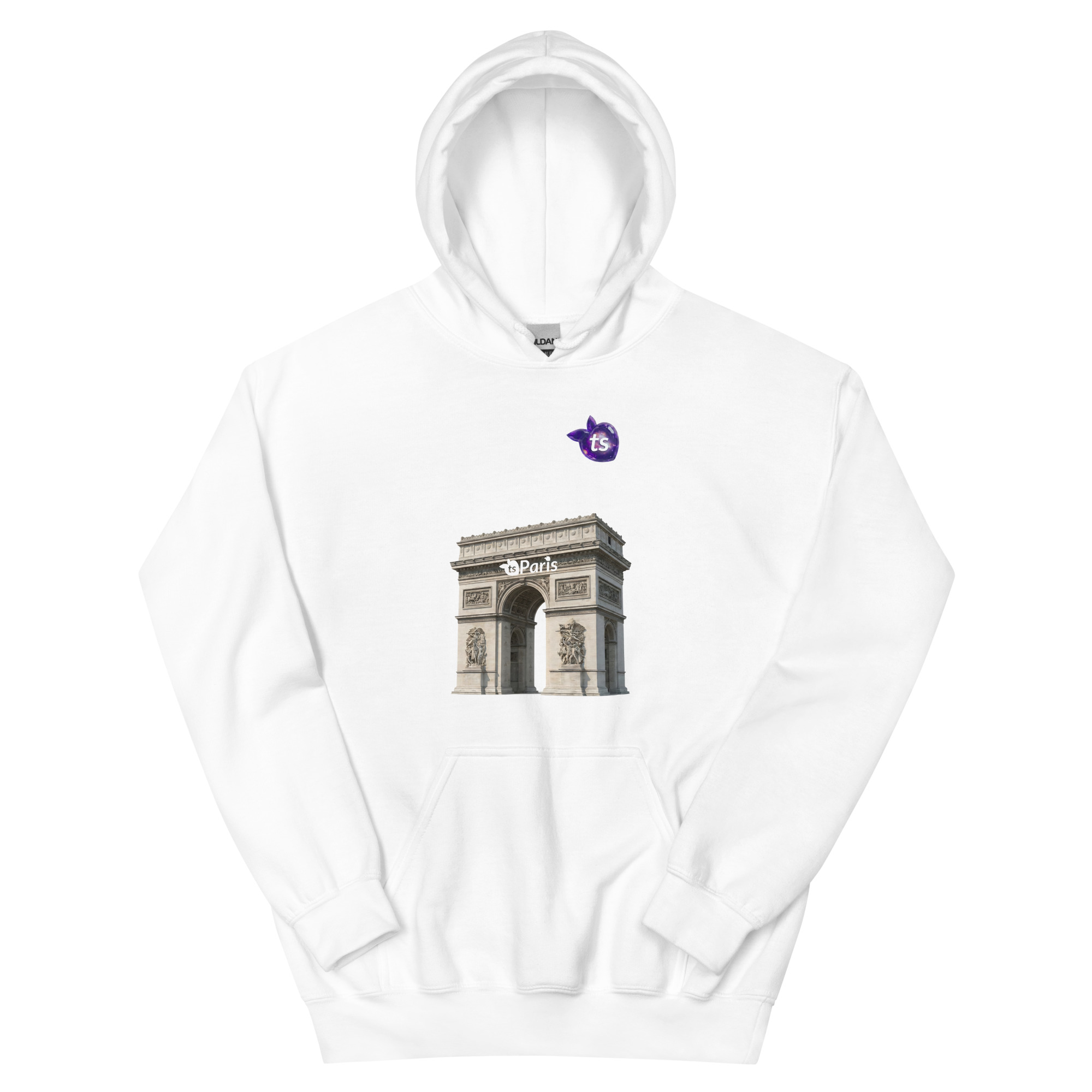 tsgabrielle® • Pour Lui • Paris - Arc de Triomphe • Sweat à capuche • Blanc