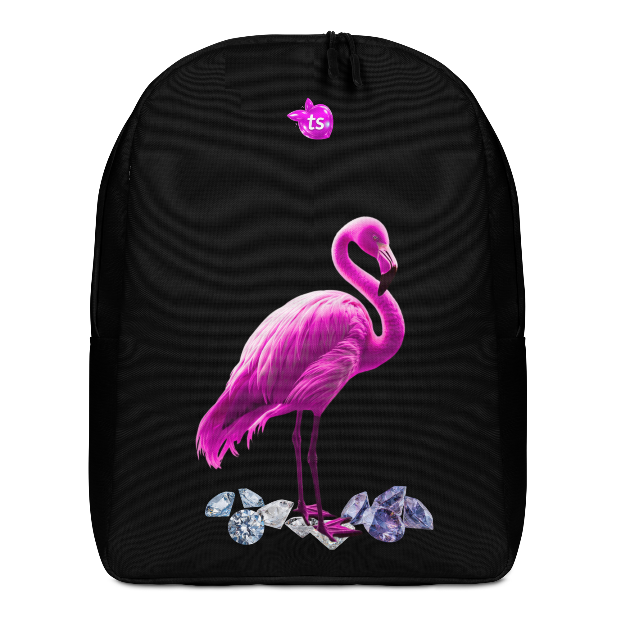 tsgabrielle® • Flamant Rose • Sac à dos minimaliste • Noir