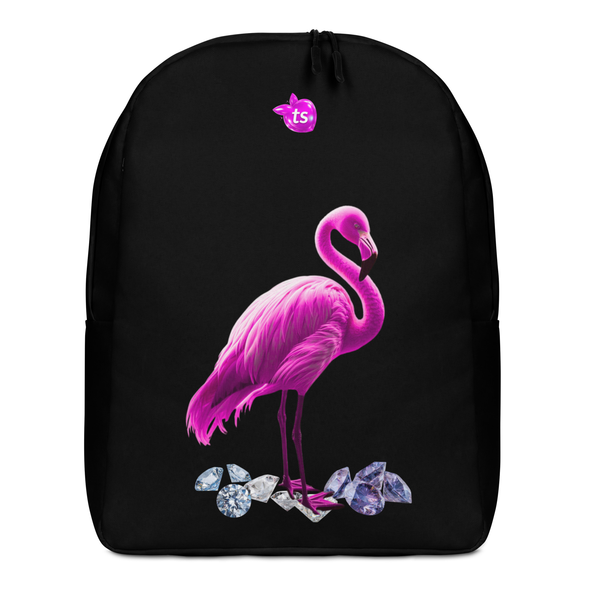 tsgabrielle® • Flamant Rose • Sac à dos minimaliste • Noir