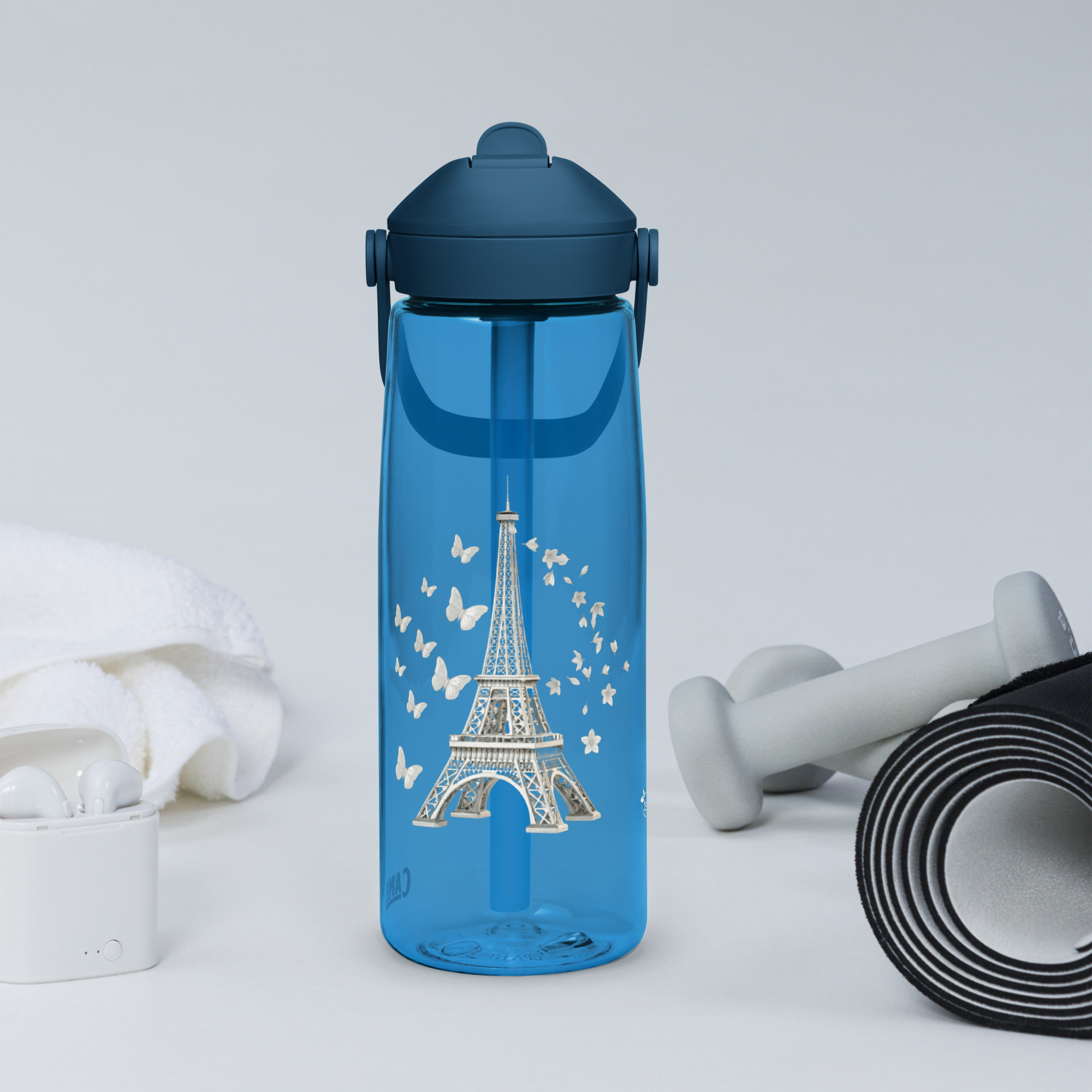 CamelBak® Eddy® by tsgabrielle® • Paris - La Tour Eiffel • Gourde Sportive • Paille Rabattable • 3 Couleurs • 74 cl