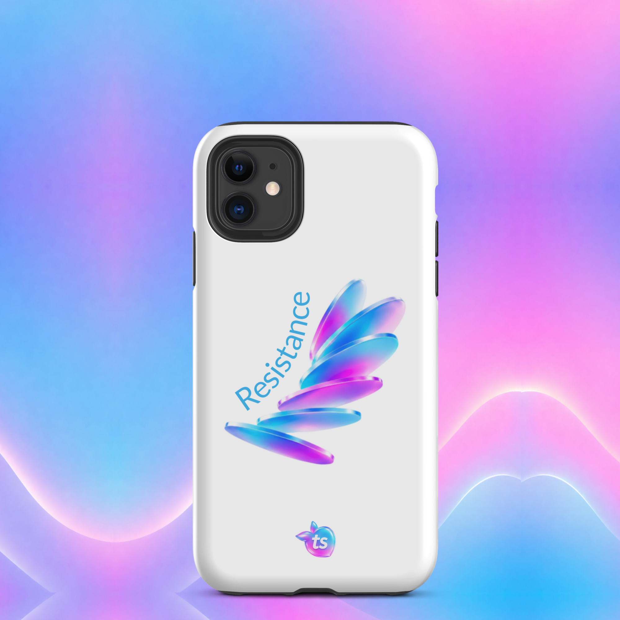 tsgabrielle® • Pride 26 - Resistance • Coque fine compatible avec iPhone® • Blanche • Brillante • Modèles récents - View 4