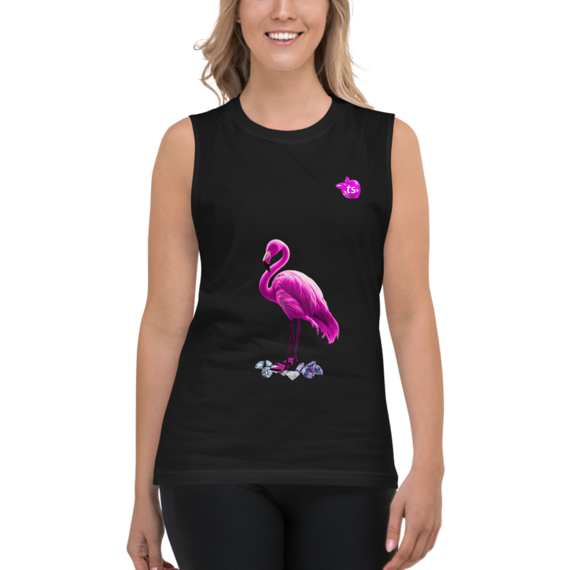 tsgabrielle® • Pour Elle • Flamant Rose • T-shirt Moulant • Noir