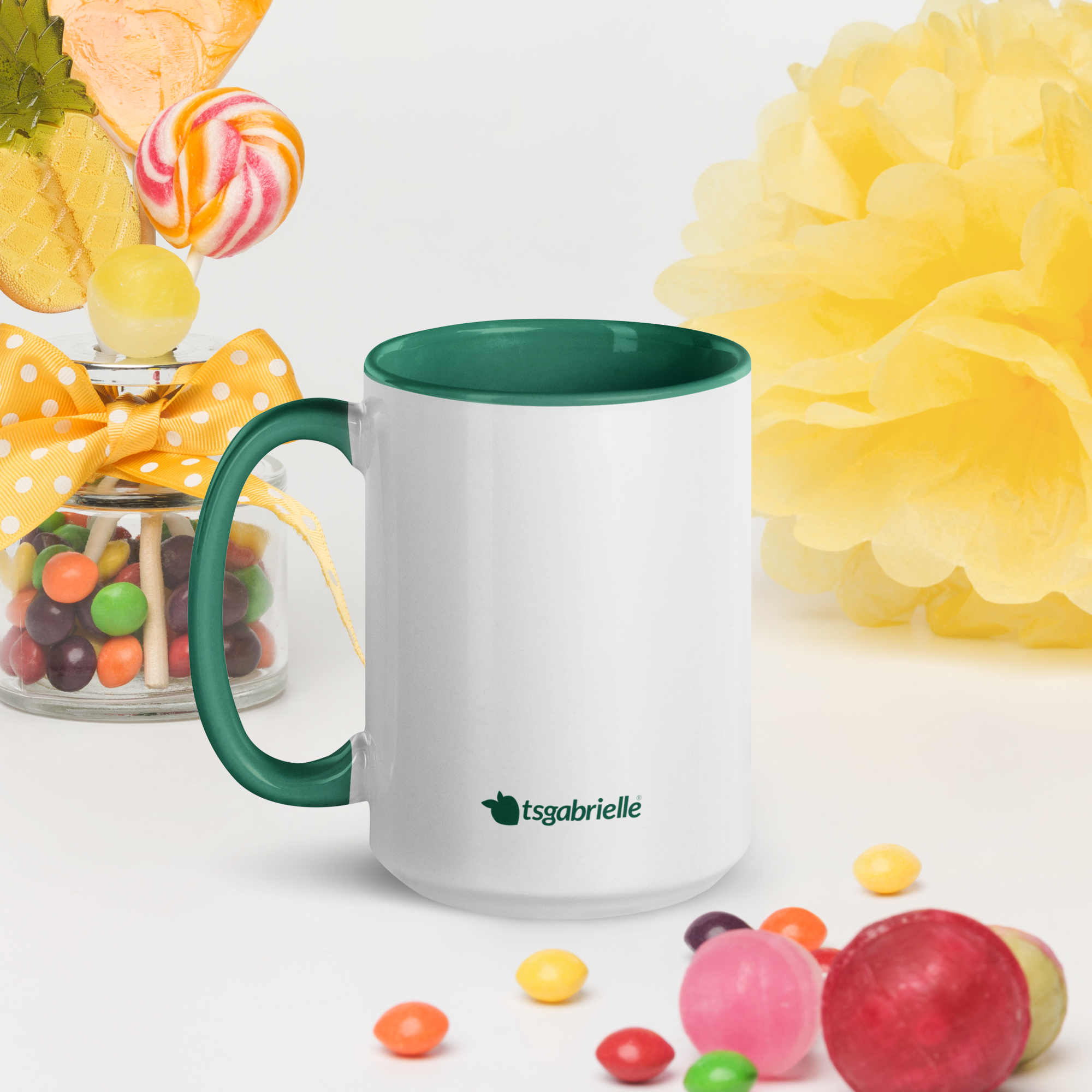tsgabrielle® • Mug with Color Dark Green Inside • Ceramic • 2 Sizes