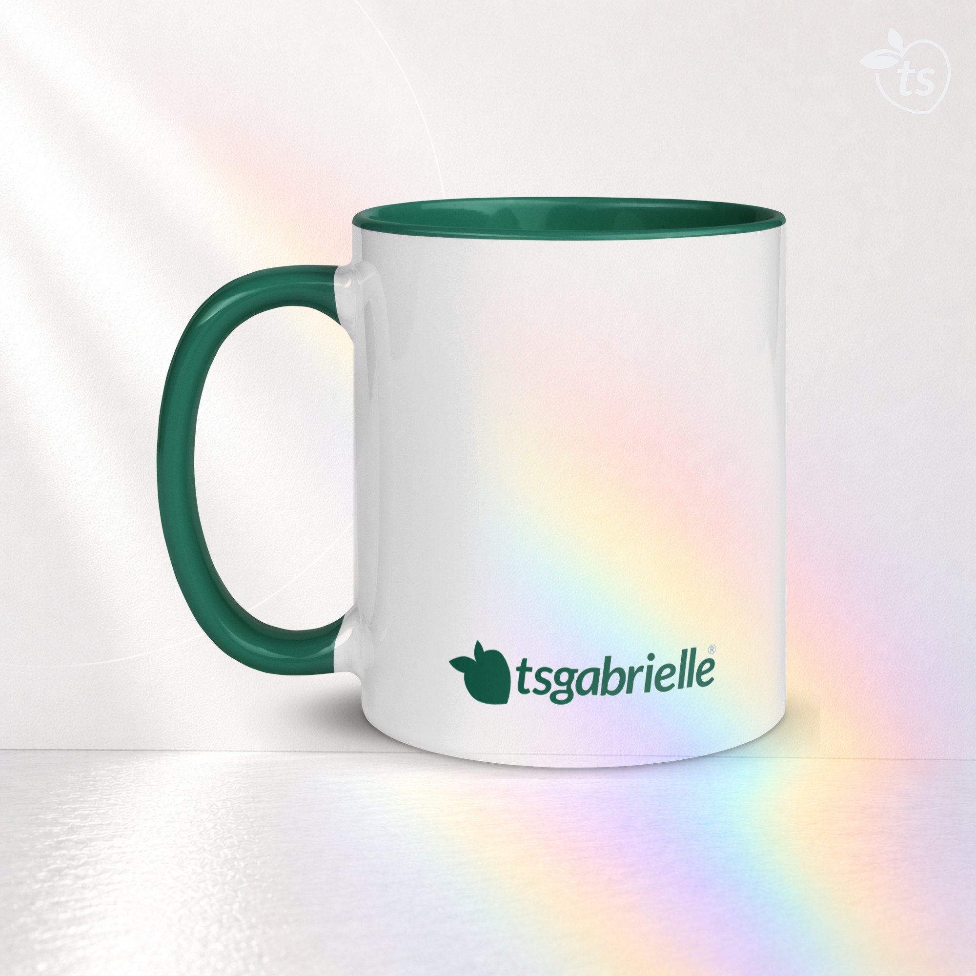 tsgabrielle® • Tasse mit dunkelgrüner Innenseite • Keramik • 2 Größen