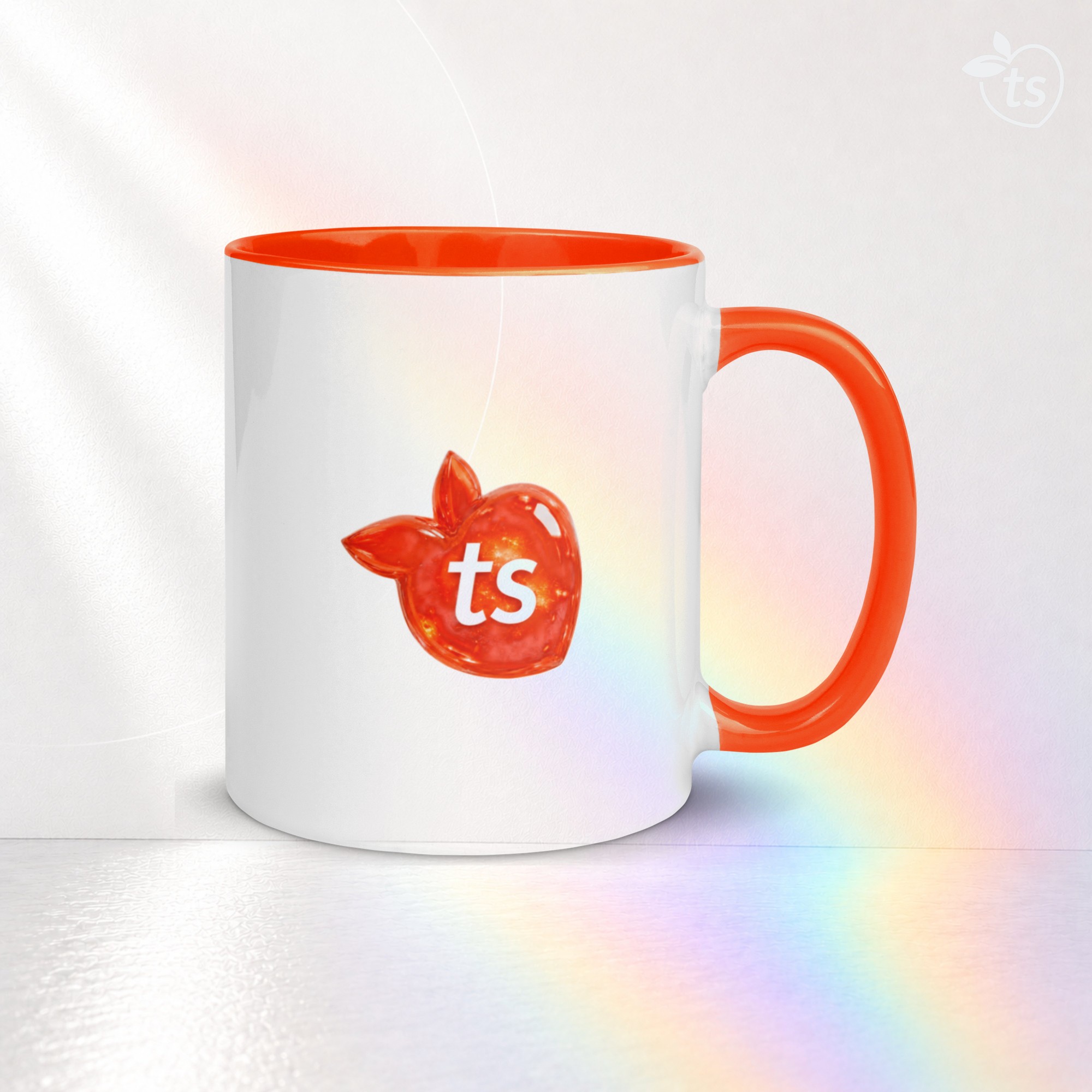 tsgabrielle® • Tasse mit orangefarbener Innenseite • Keramik • 250 ml