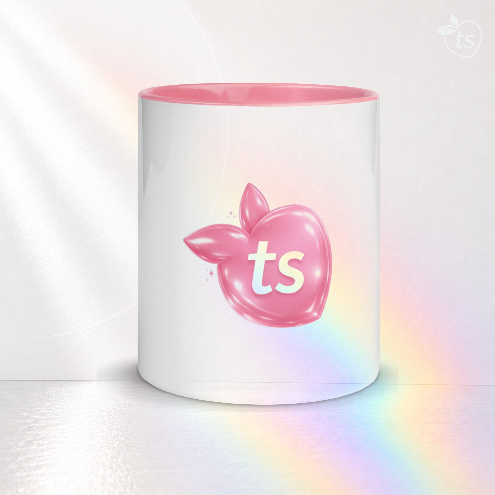 tsgabrielle® • Mug avec intérieur rose • Céramique • 11 oz